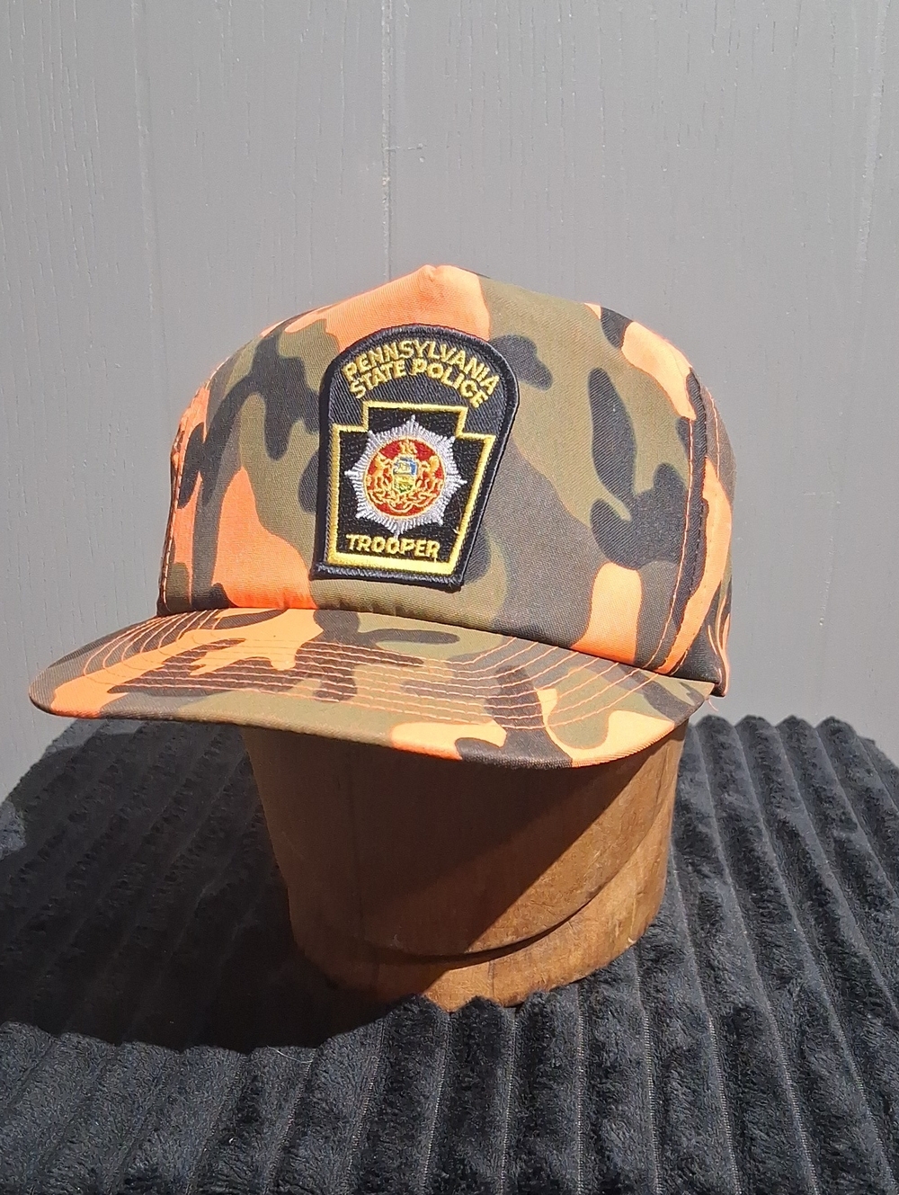Pennsylvania State Police Trooper Orange & Green Camo Hat
